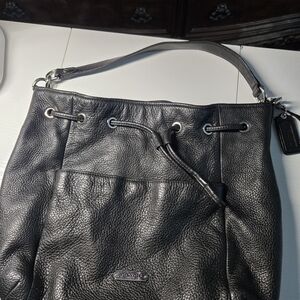 Coach Black Pebbled Leather Shoulder Bag